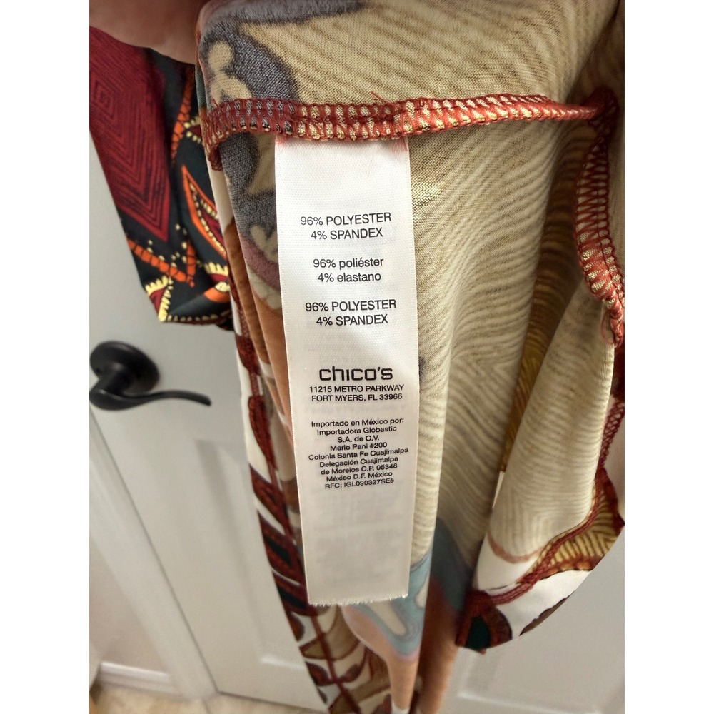 Chico's Empire Print Shift Dress Brown Orange Paisley Kimono Sleeve 3 NWT XL 16 - Picture 9 of 9